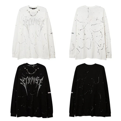 Letter Rhinestone Long Sleeve T-Shirt WN15031