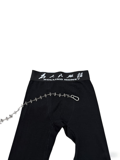 Typography Waist Chain Detail Thermal Pants WN27412