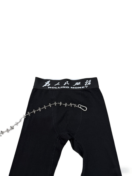 Typography Waist Chain Detail Thermal Pants WN27412