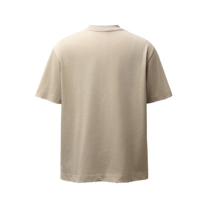 Damage Raw Hem Pocket Oversize Short Sleeve T-Shirt WN26864
