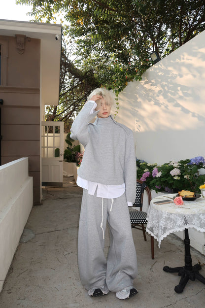 Standing-Neck Zipper Design Pullover Sweatshirt WN19911