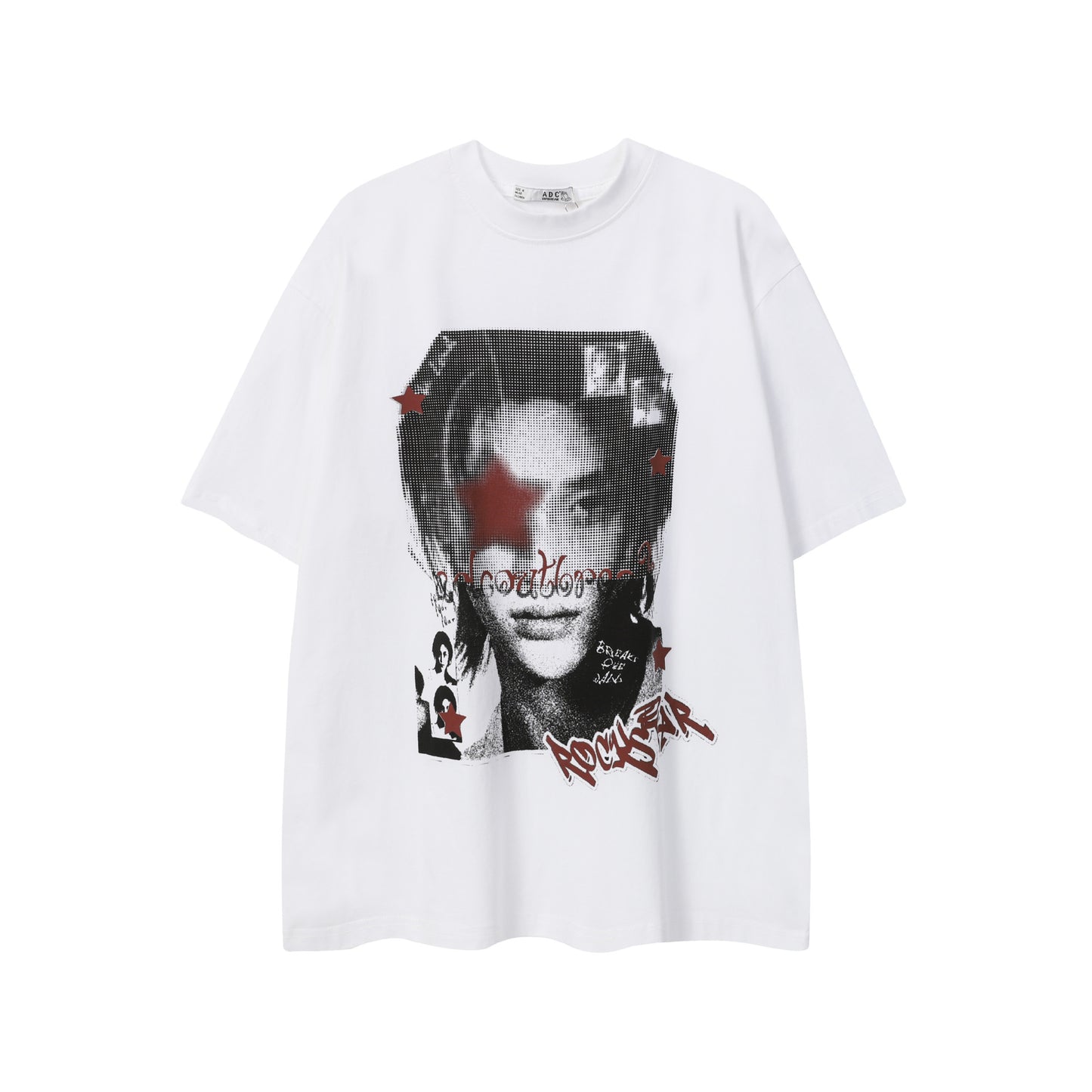 Oversize Portrait Print Short Sleeve T-Shirt WN25380