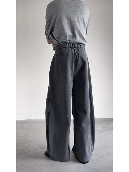 Curved Blade Wide Leg Dragging Trousers WN19330