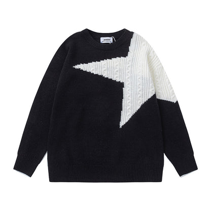 Star Design Oversize Knit Sweater WN11140