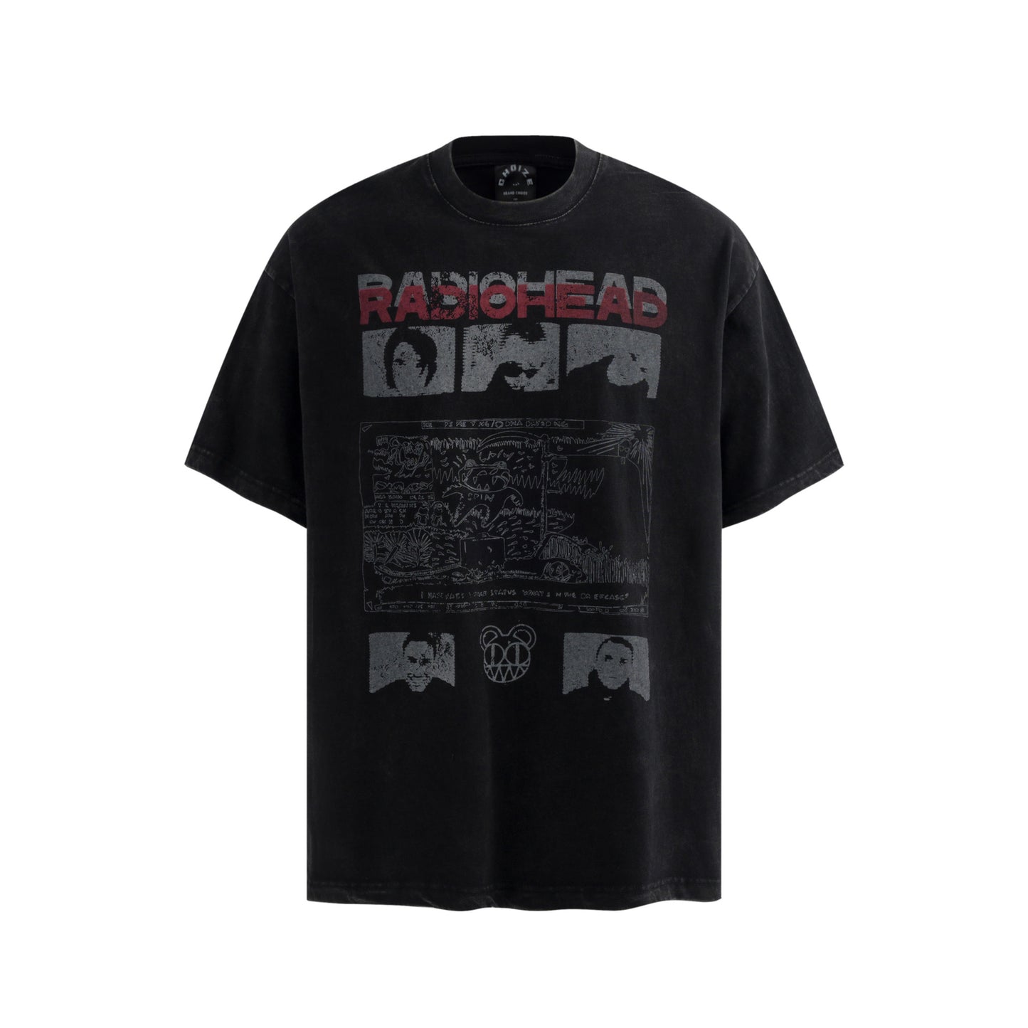 Washed Graphic Letter Print Short Sleeve T-Shirt WN25405