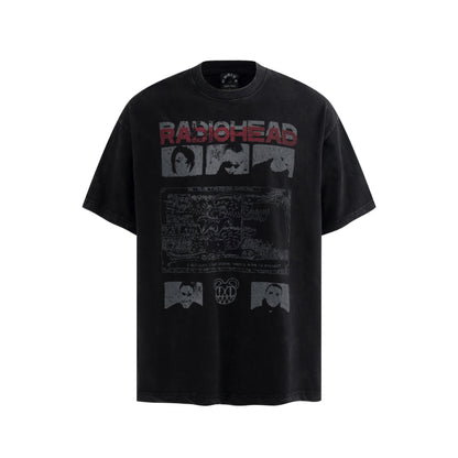 Washed Graphic Letter Print Short Sleeve T-Shirt WN25405