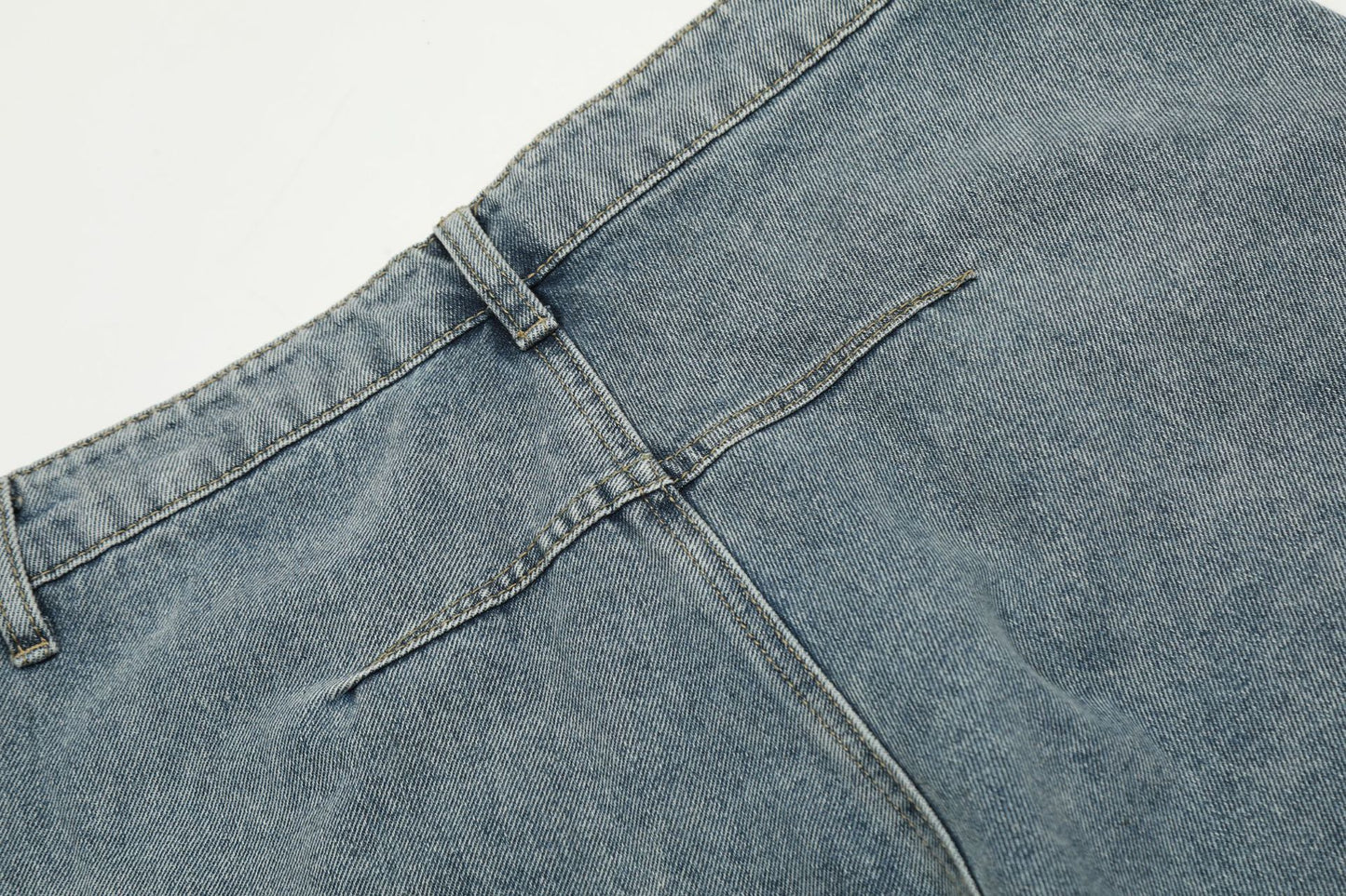 Washed Deconstruction Wide Leg Denim Half Jeans WN26112