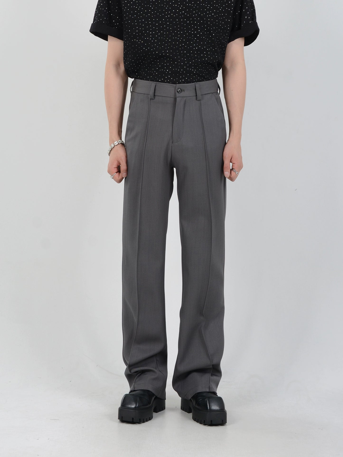 Elasric Waist Straight Trousers WN7144