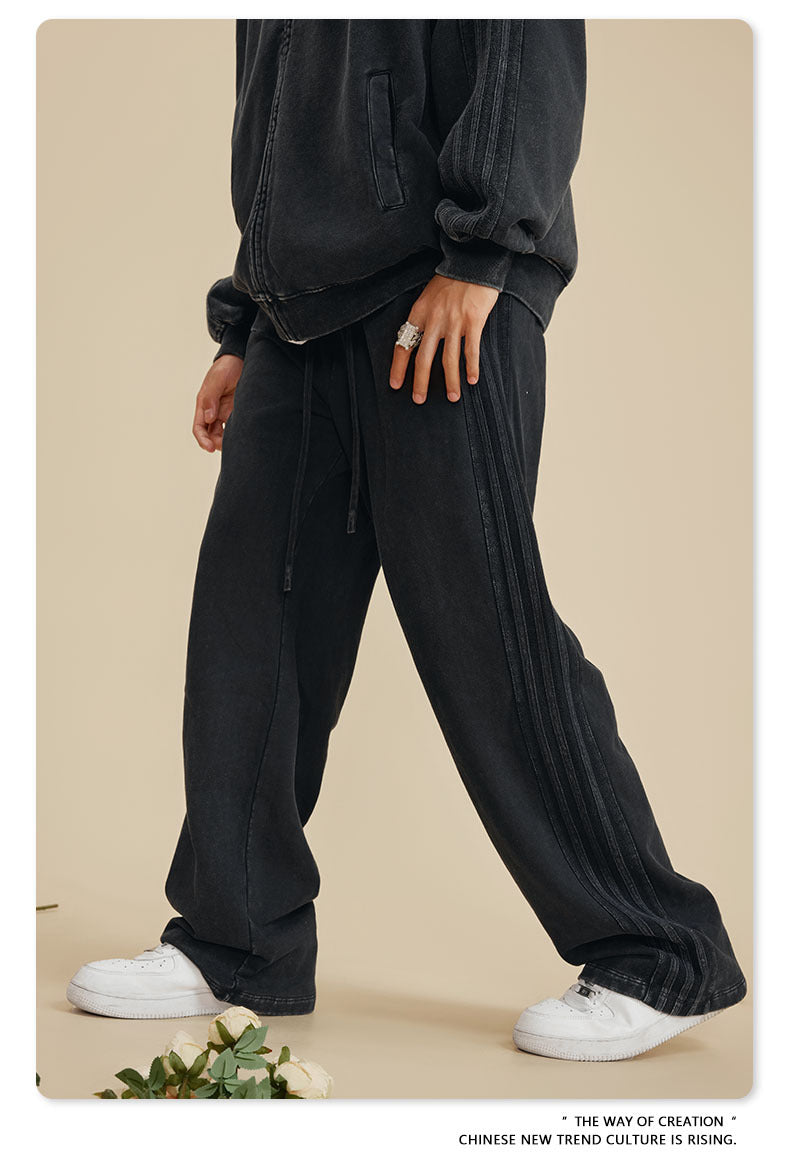 Washed Heavyweight Straight Leg Sweatpants WN6019