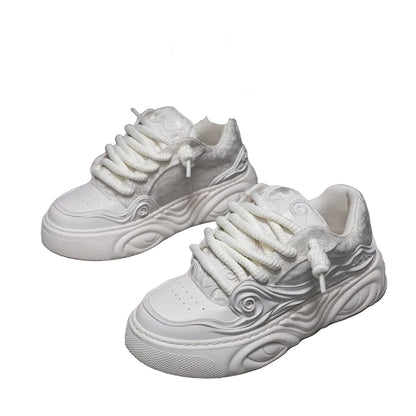 White Lace-Up Sneakers WN23299