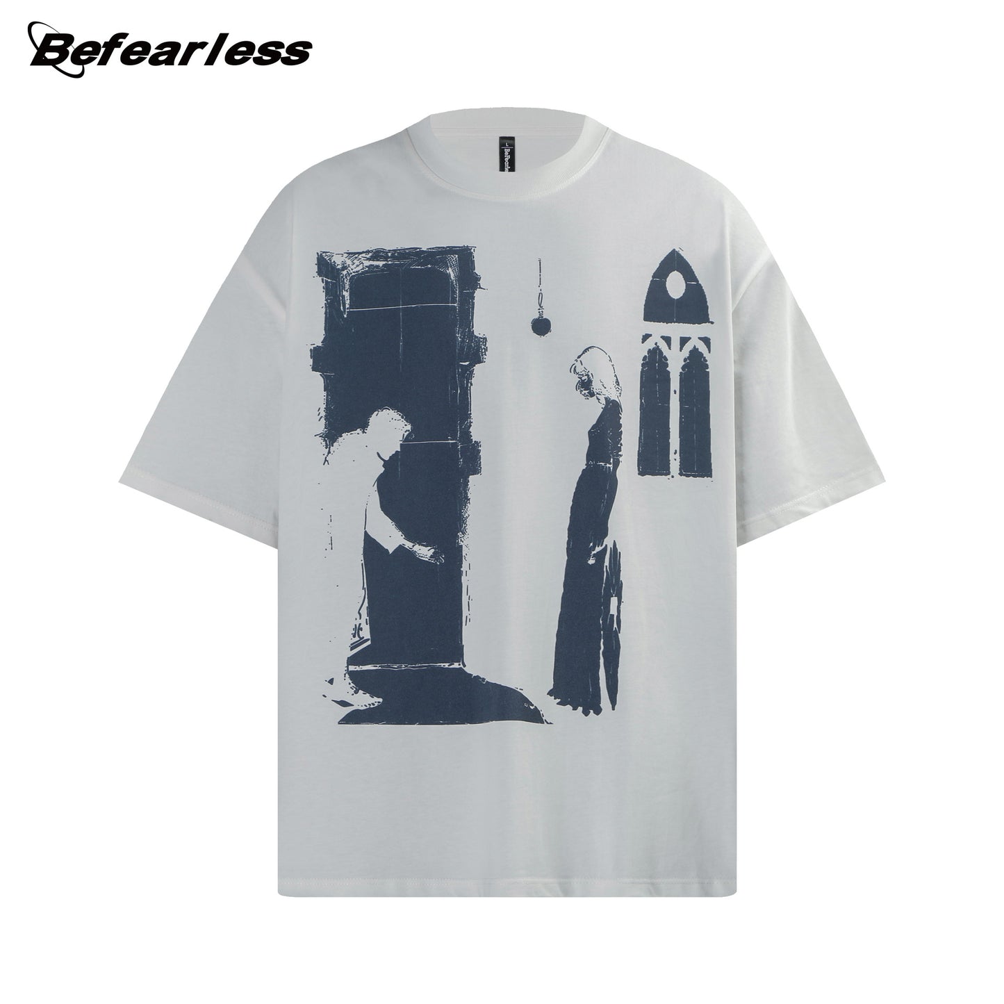Letter Figure Graphic Oversize Short Sleeve T-Shirt WN26357
