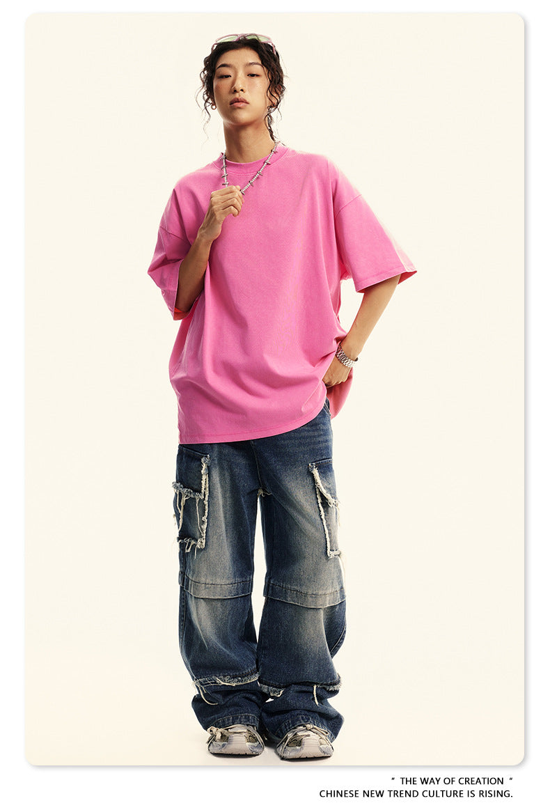 Washed Oversize Short-sleeve T-shirt WN6456