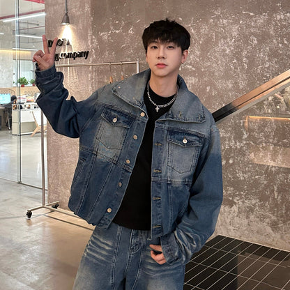 Washed Denim Jacket & Wide Leg Denim Jeans Setup WN25182