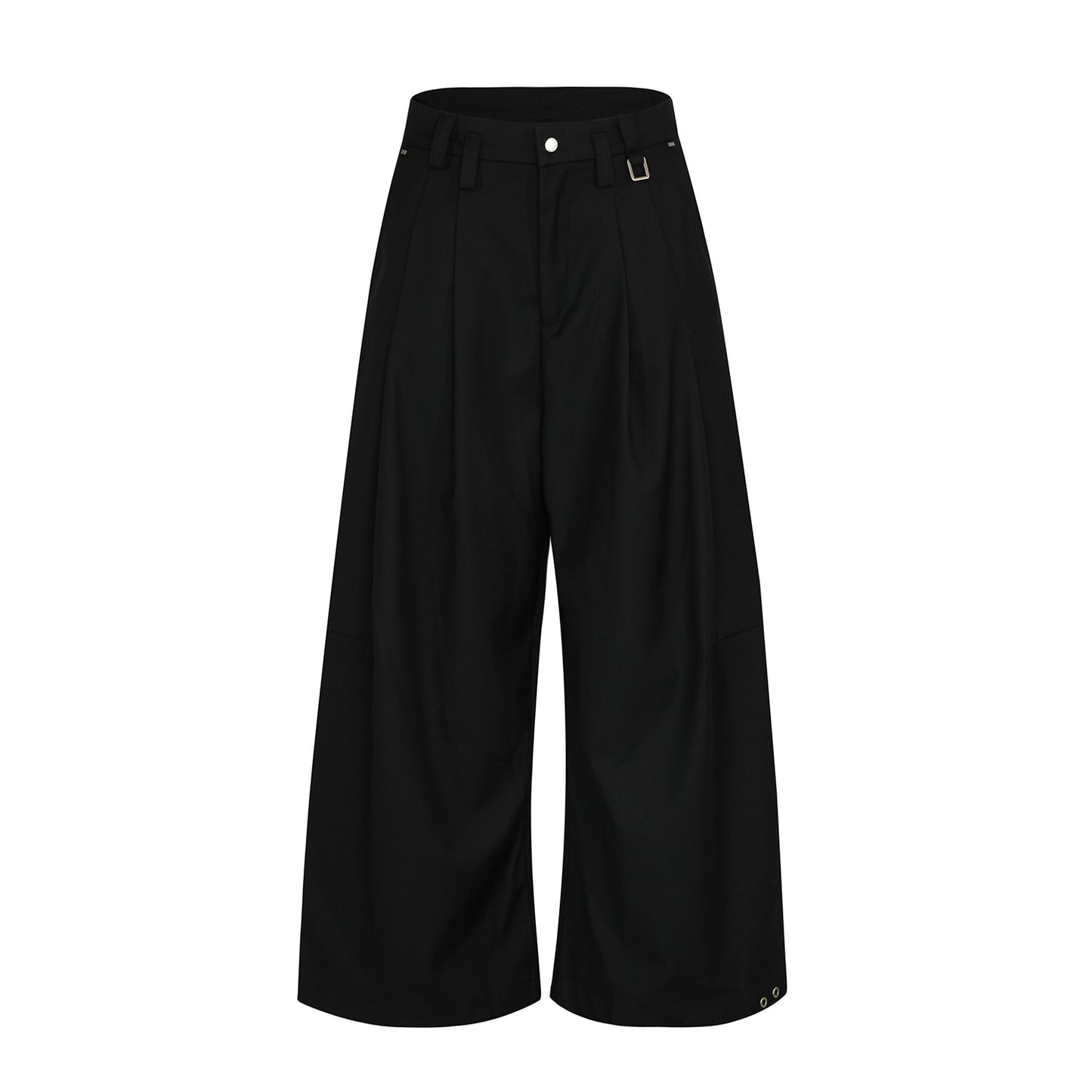 Metal Buckle Pleats Wide Leg Pants WN25953