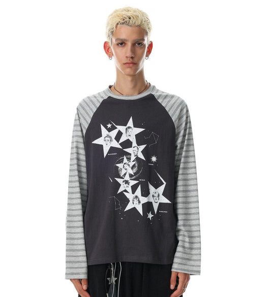 Star Graphic Raglan Long Sleeve T-Shirt WN27991
