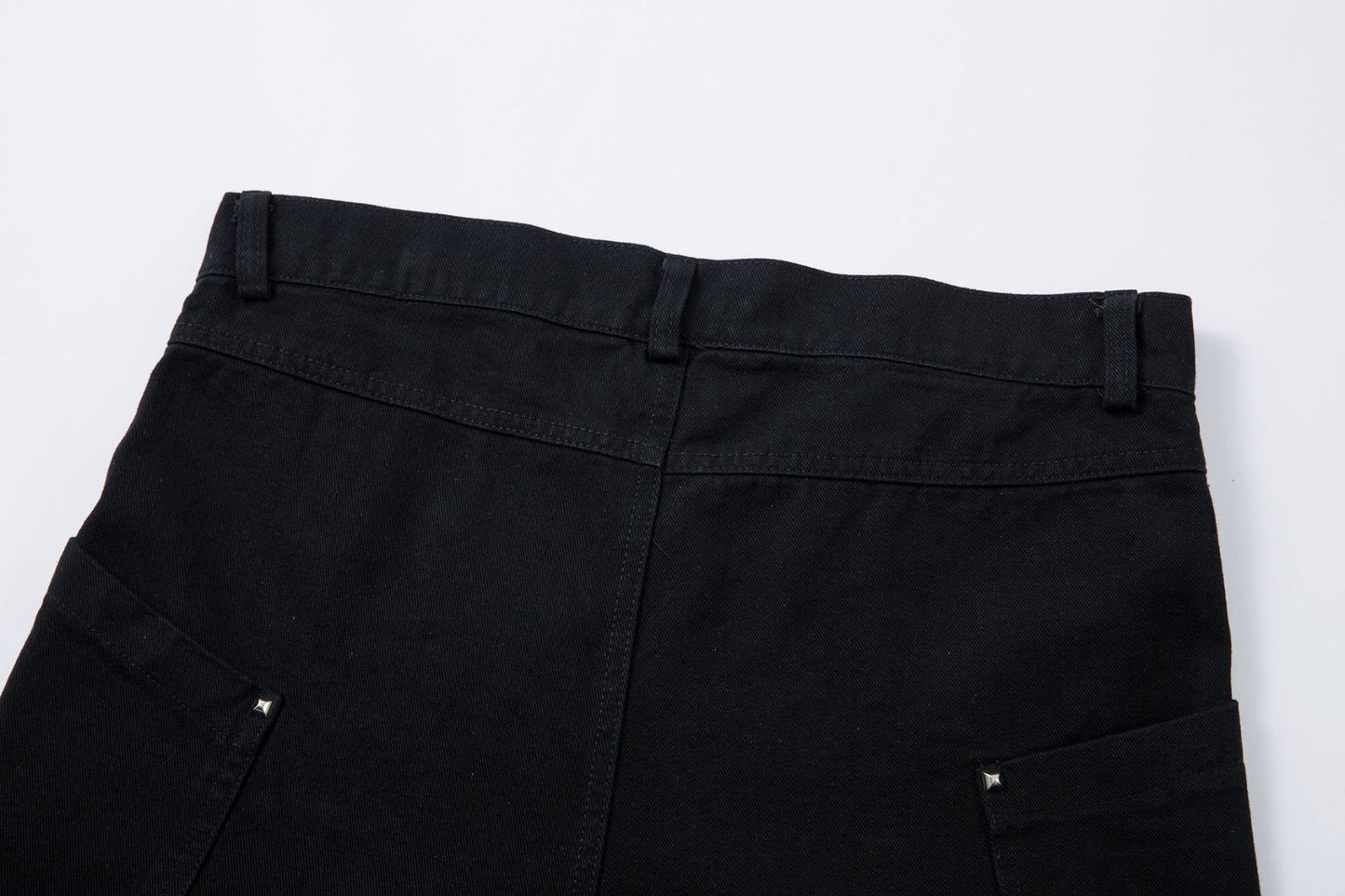 Studs Accent Design Wide Leg Denim Jeans WN18571