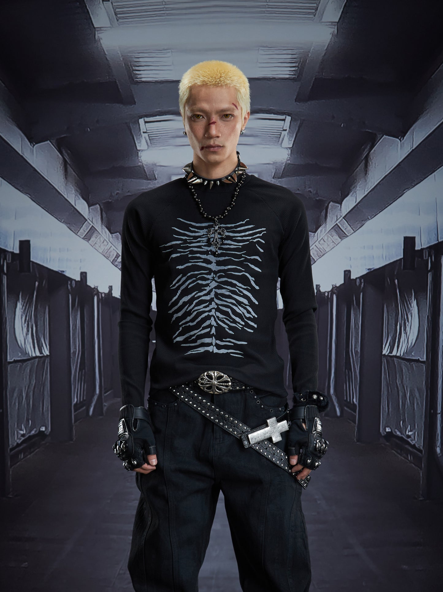 Dark Aesthetic Design Short Knit Sweater WN22873