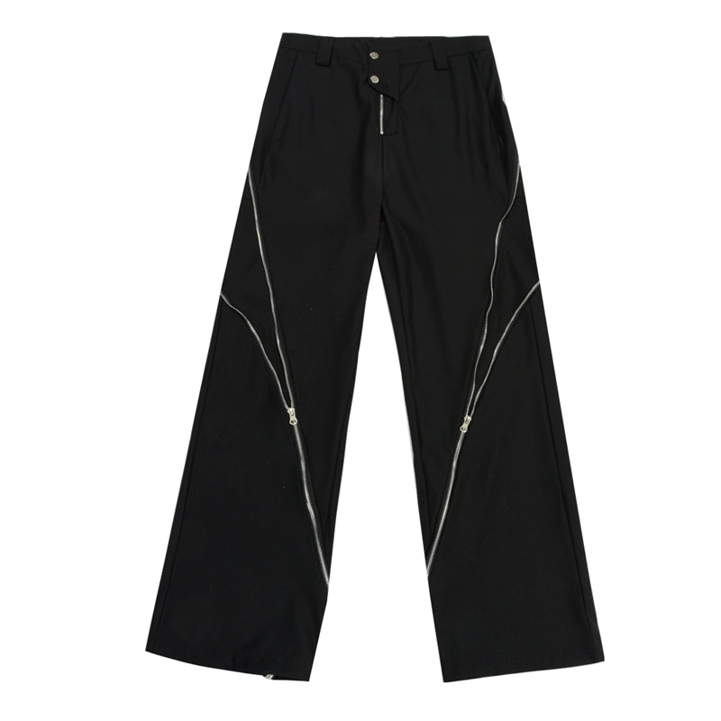 Zipper Design Trousers WN6150