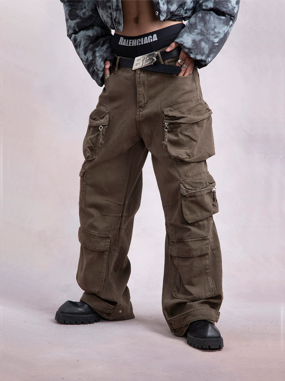 Multi-Pocket Straight Cargo Pants WN9323