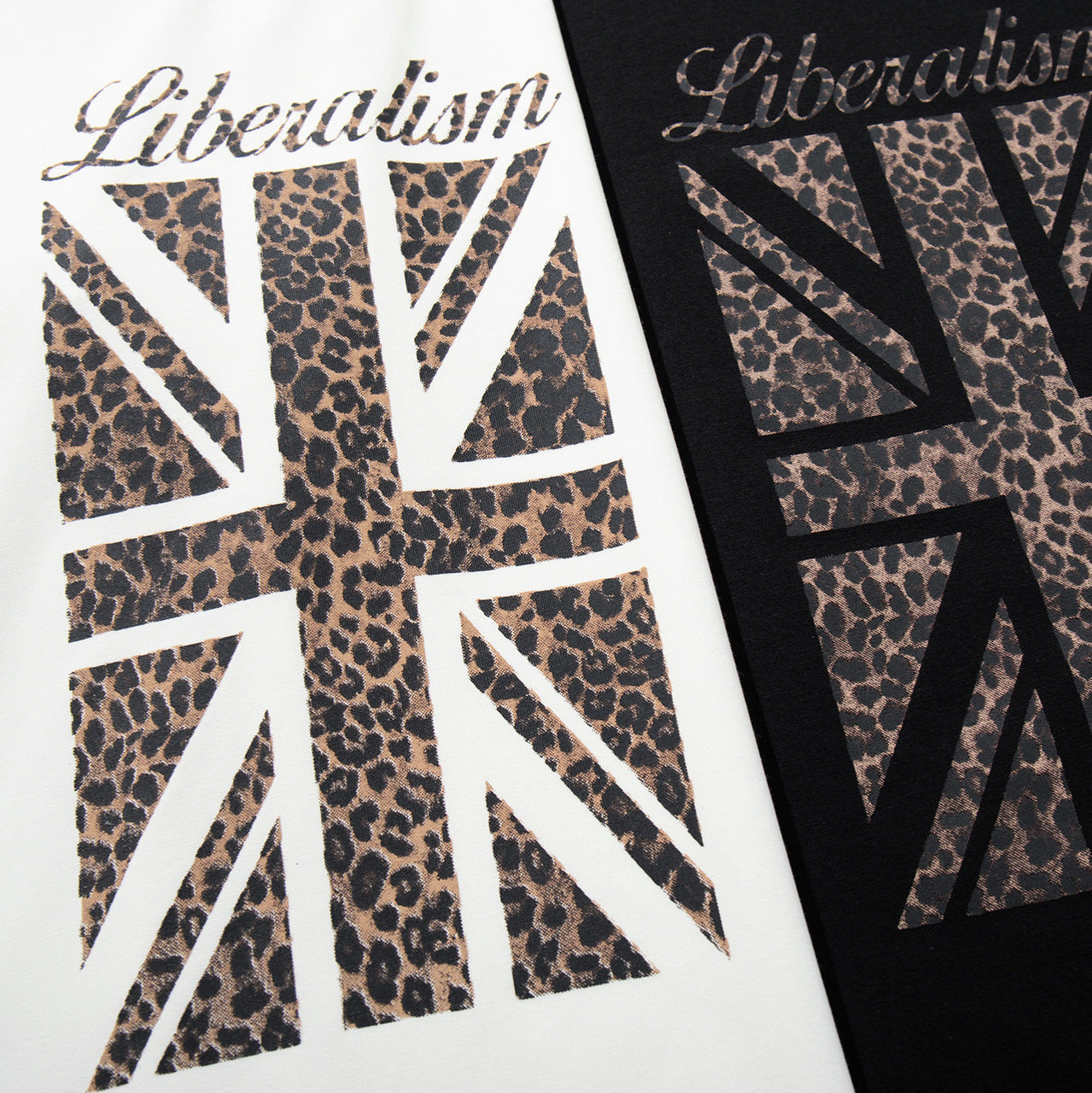 Leopard Print Flag Short Sleeve T-Shirt WN25620