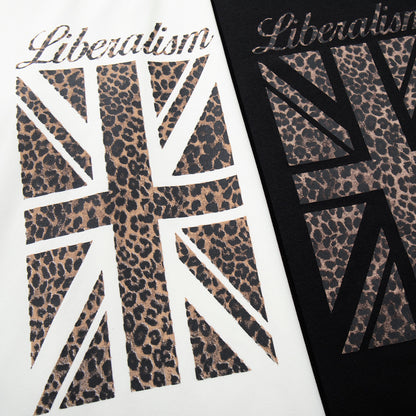 Leopard Print Flag Short Sleeve T-Shirt WN25620