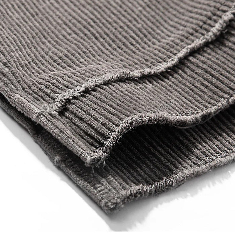 Washed Damage Fake Layered Long Sleeve T-Shirt WN28096