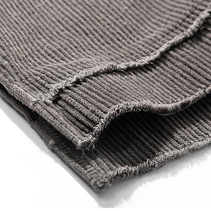 Washed Damage Fake Layered Long Sleeve T-Shirt WN28096