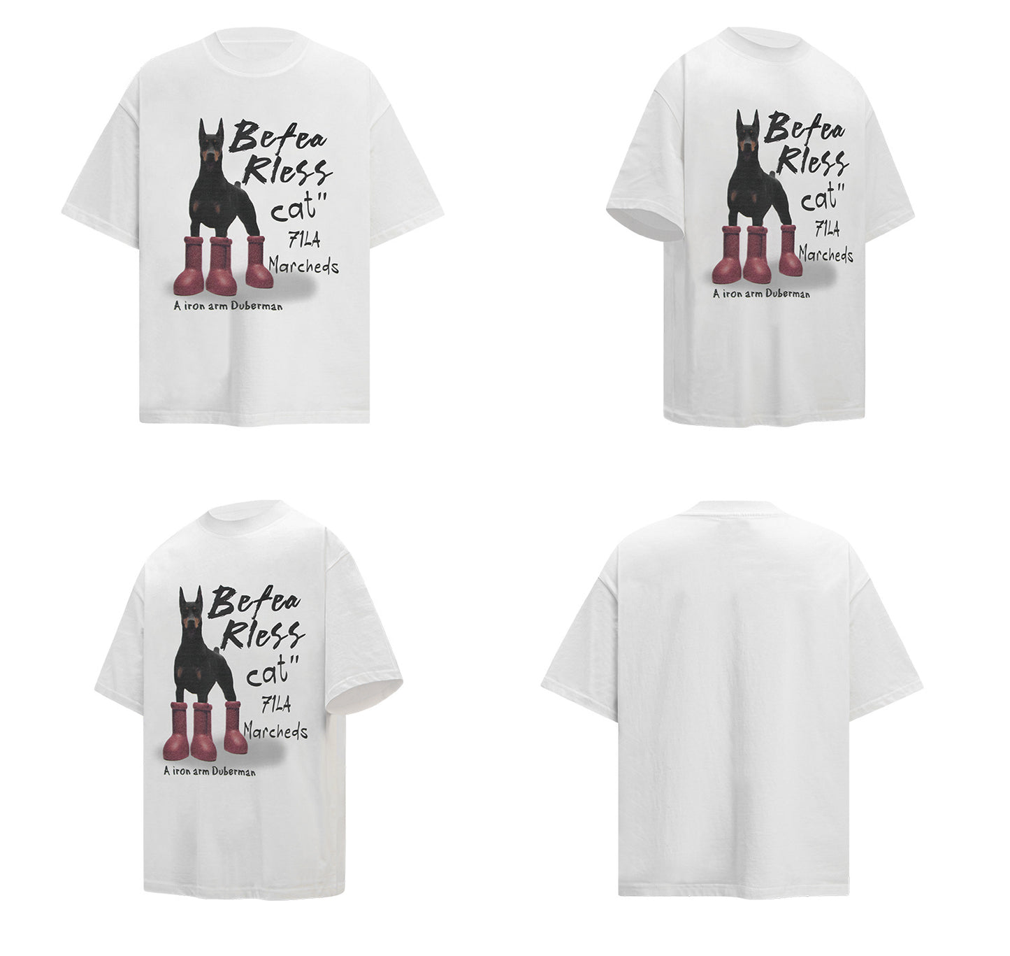 Dog Graphic Letter Print Short Sleeve T-Shirt WN26224