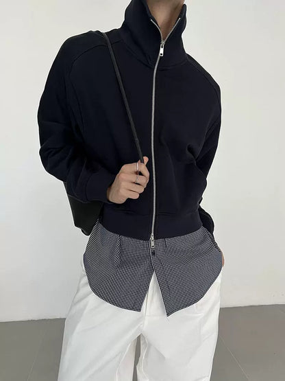 Zipper Stand Neck Short Jacket WN21568