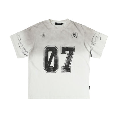 Washed Number Print Short Sleeve T-Shirt WN25385