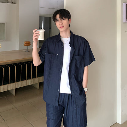 Oversize Short Sleeve Shirt & Half Pants Setup WN24884