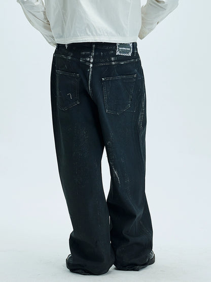 Washed Wide Leg Denim Jeans WN9077