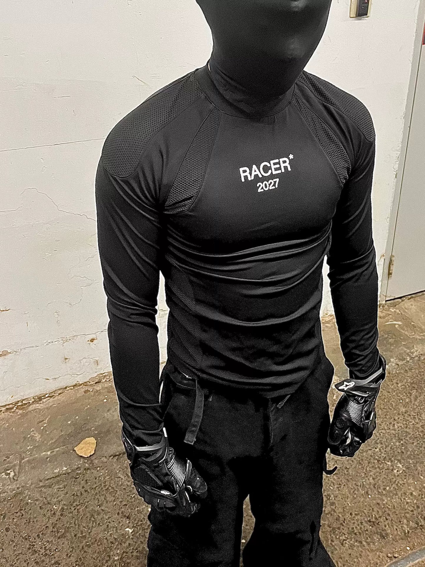 Sharkskin Functional Patchwork Long Sleeve T-Shirt WN18075