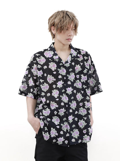 All-over Floral Pattern Short Sleeve Shirt WN7524