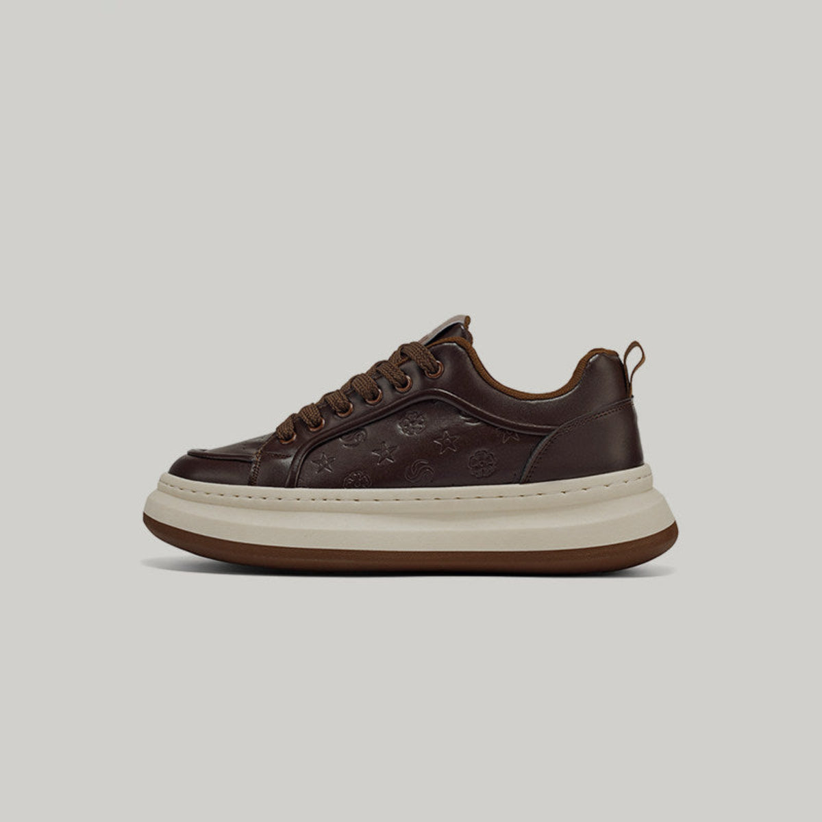 Embossed Platform Lace-Up Sneakers WN23509