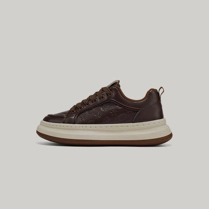 Embossed Platform Lace-Up Sneakers WN23509