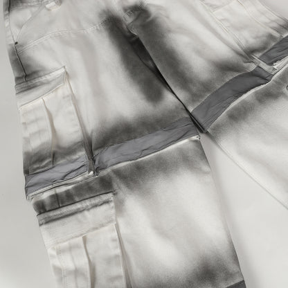 Spray Print Wide Leg Cargo Pants WN23110