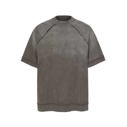Washed Damage Raw Edge Short Sleeve T-Shirt WN23056