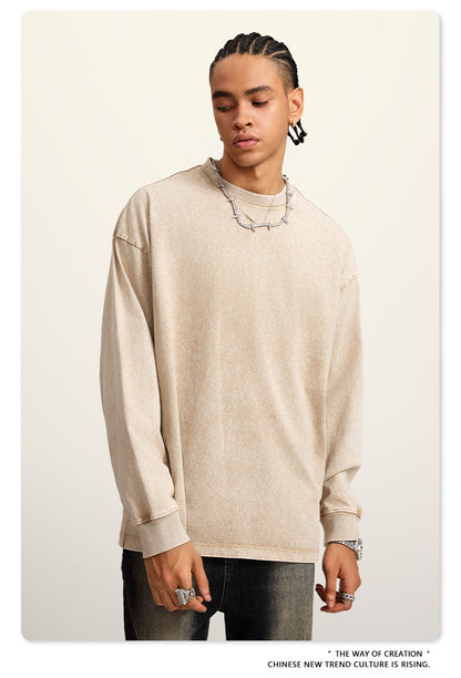 Oversize Washed Long-sleeve t-shirt WN6053