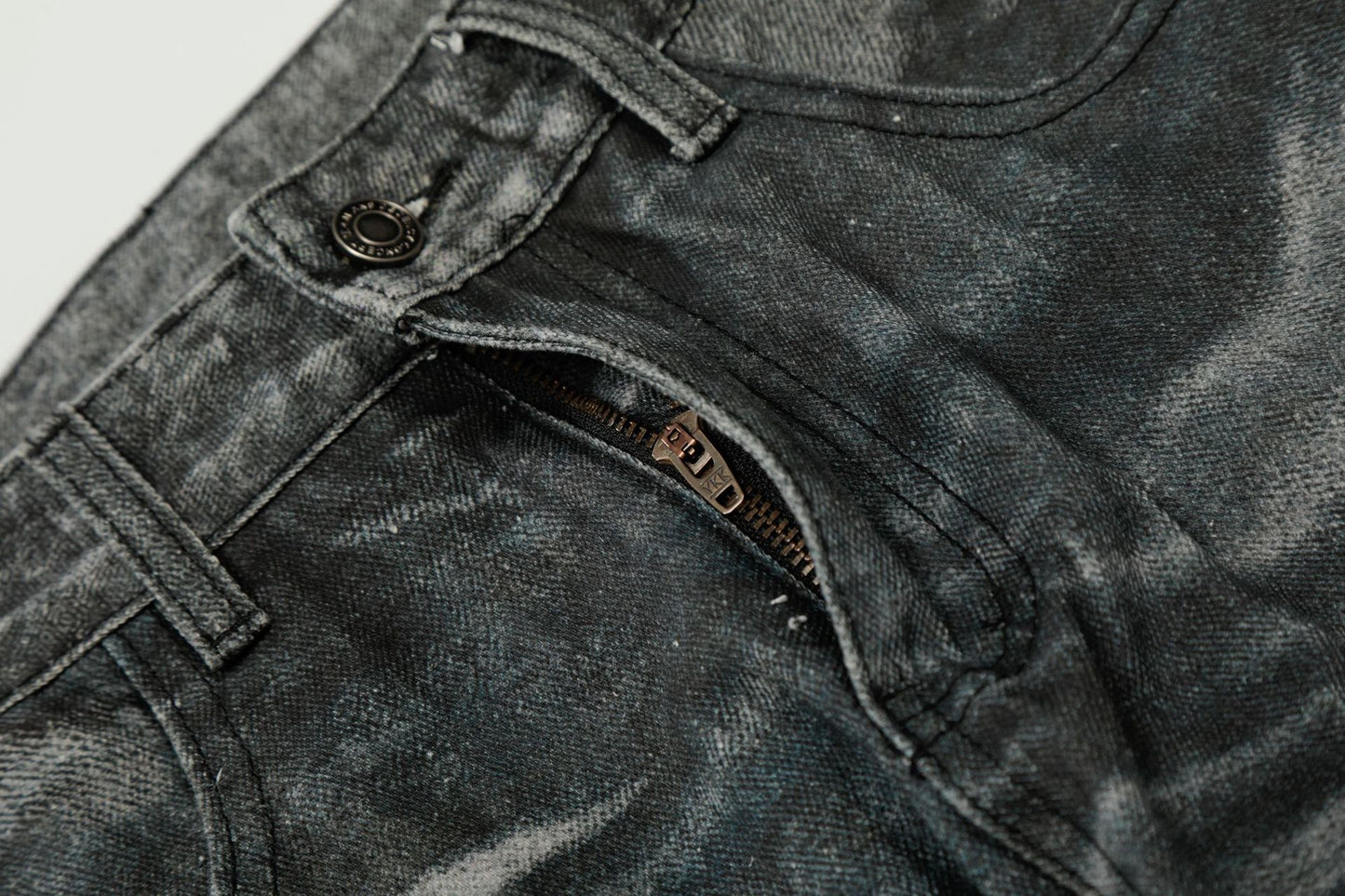 Washed Whisker Straight Denim Jeans WN26074