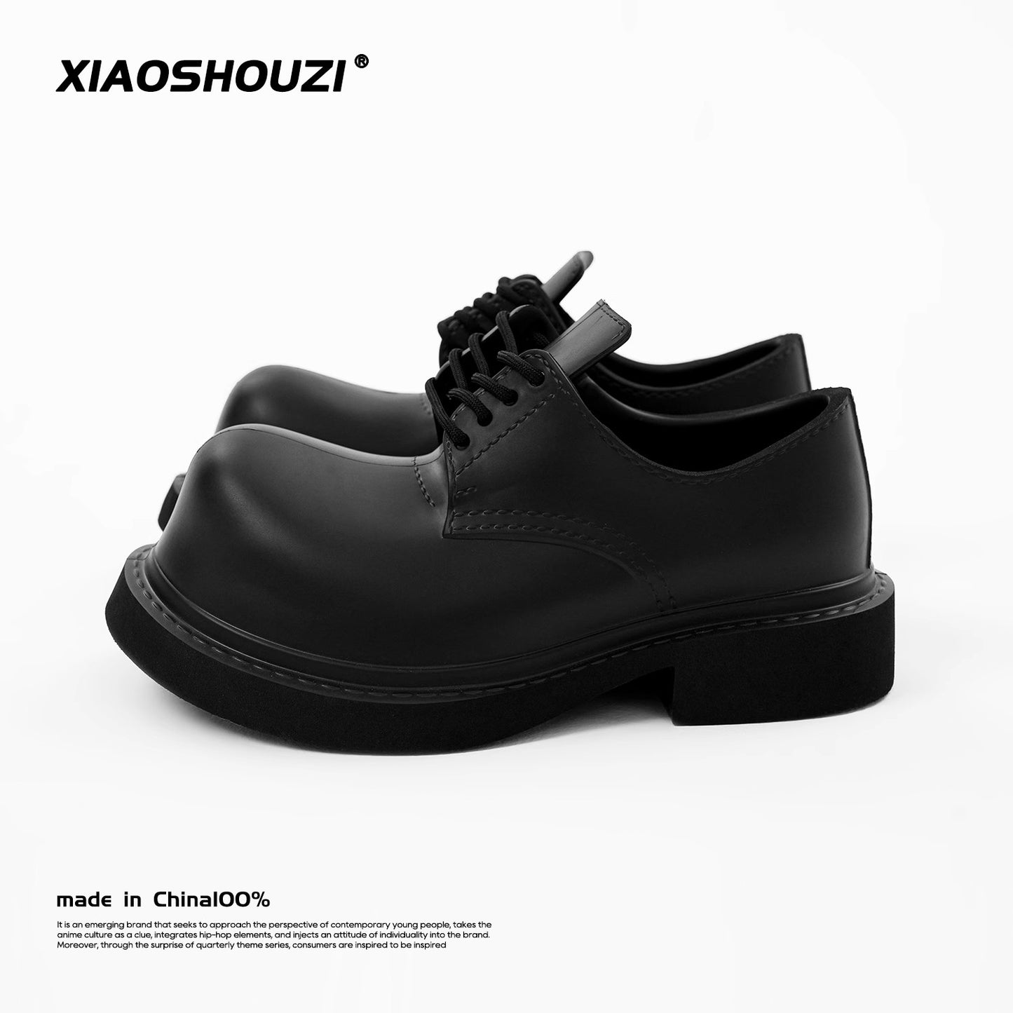 Round Toe Thick Soled Leather Shoes WN6909