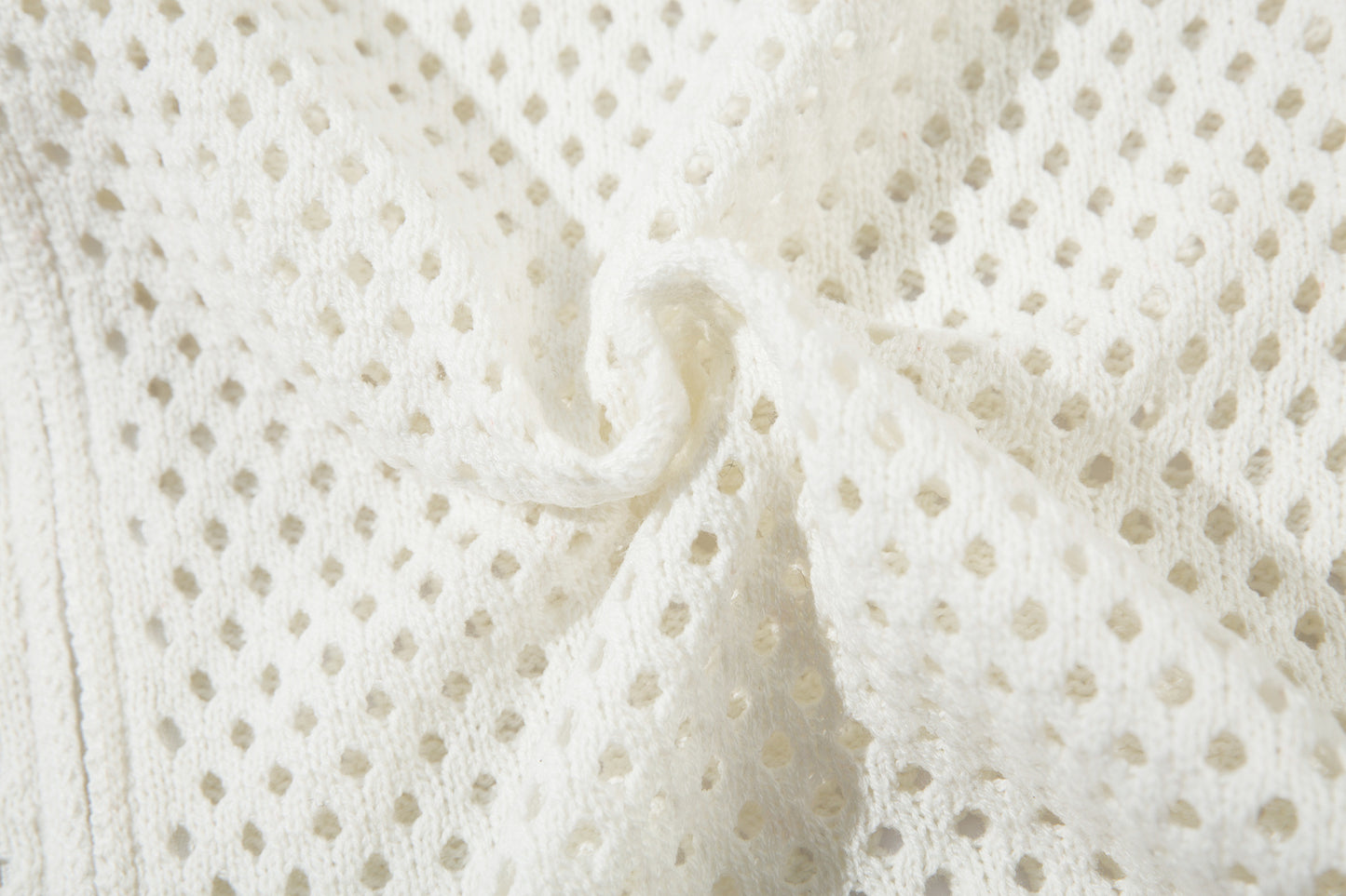 Striped Hollow-Out Zipper Knit Cardigan WN11272