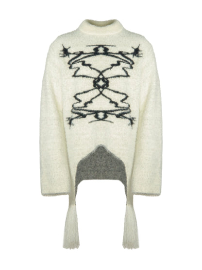 Fake Mink Graphic Embroidery Knit Sweater WN18934