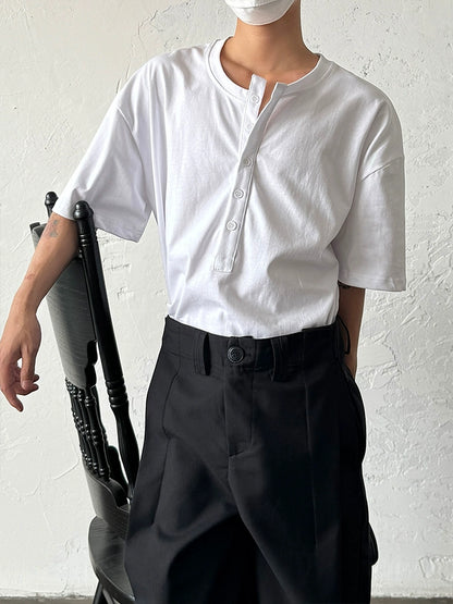 Henley Neck Short Sleeve T-Shirt WN19970