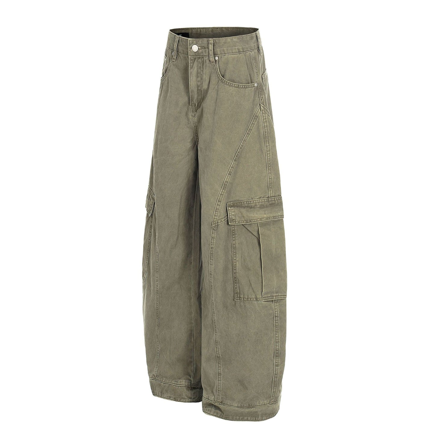 Washed Multi Pocket Curved Cargo Pants WN26016