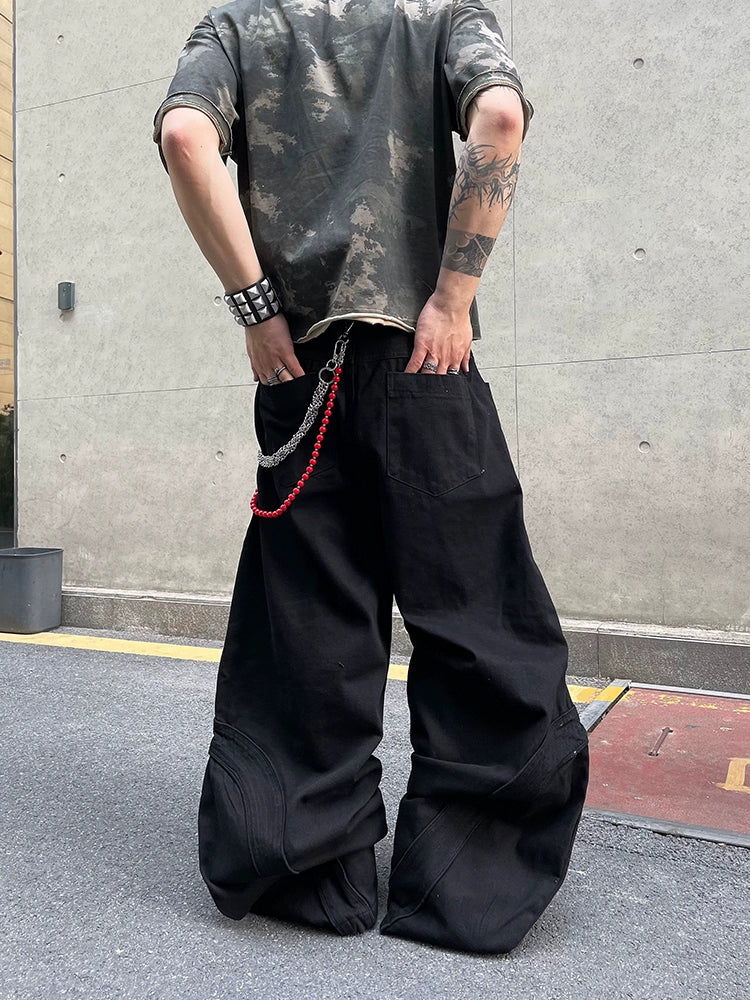 Vintage Style Wide Leg Long Cargo Pants WN18846