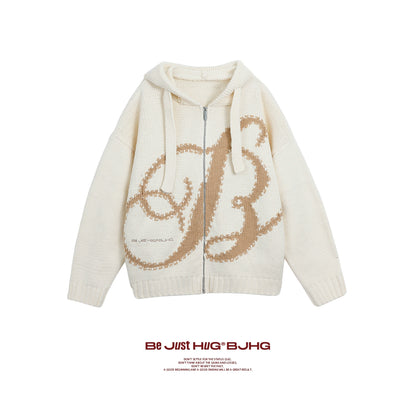 Heavyweight Hooded Knit Cardigan WN9740