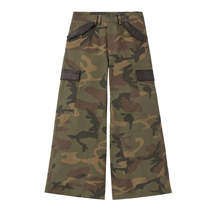 Camouflage Wide Leg Cargo Pants WN27151