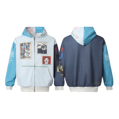 Heavyweight Patchwork Zip-Up Hoodie WN26554