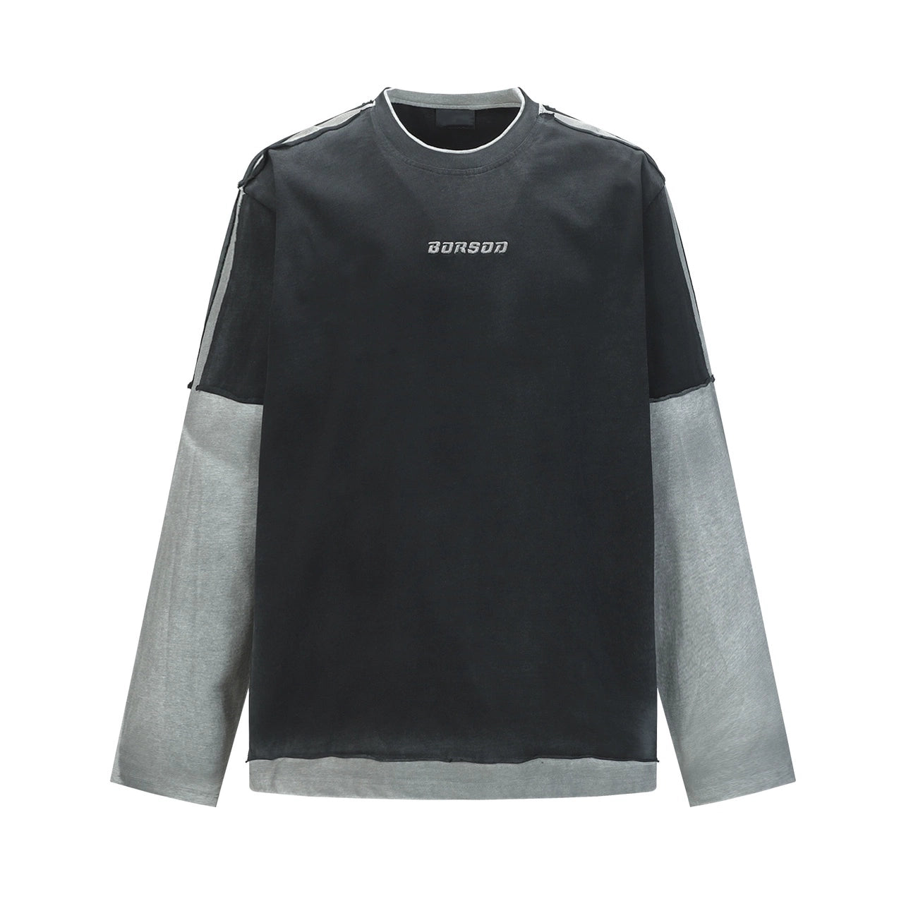 Heavyweight Mix Patchwork Long Sleeve T-Shirt WN21034